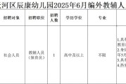 2025年5月广东广州市天河区辰康幼儿园招聘编外聘用制专任教师拟聘用人员公示